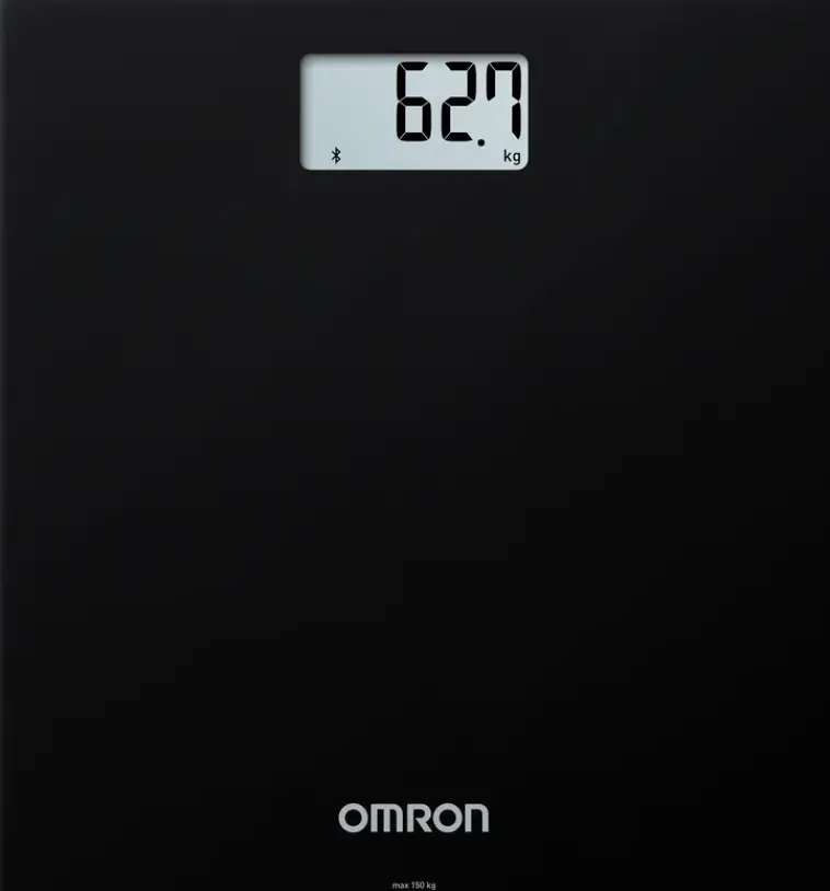 Omron Henkilövaa'at<Alykas Digitaalinen Henkilovaaka Connect Sovelluksella.