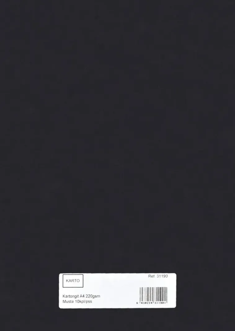 Karto Askartelutarvikkeet<Askartelunki A4 220 Gsm Musta 10 Ark/Pss