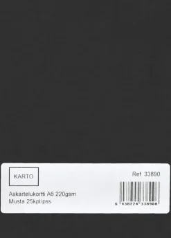 Karto Askartelutarvikkeet<Askartelukortti A6 220 Gsm Musta 25 Kpl/Pss
