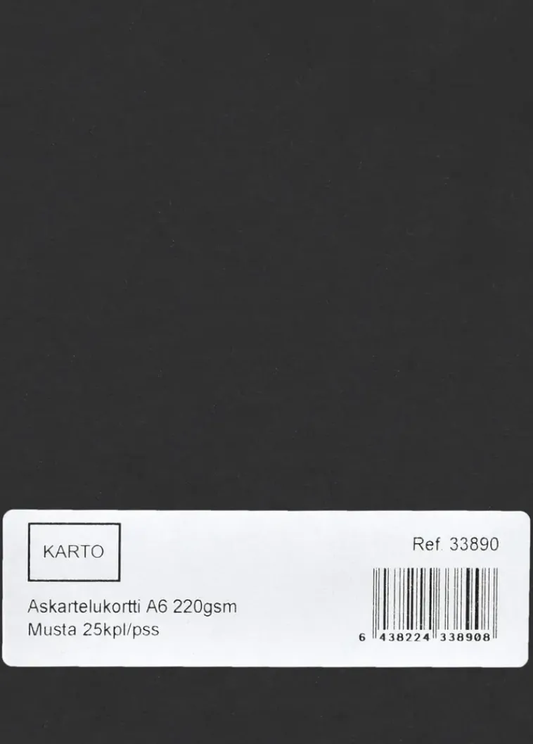 Karto Askartelutarvikkeet<Askartelukortti A6 220 Gsm Musta 25 Kpl/Pss