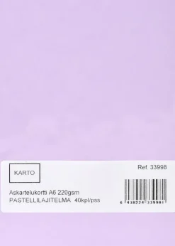 Karto Askartelutarvikkeet<Askartelukortti A6 220 Gsm Pastellilajitelma 40 Kpl/Pss