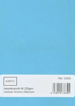 Karto Askartelutarvikkeet<Askartelukortti A6 220 Gsm Vaalean Sininen 25 Kpl/Pss