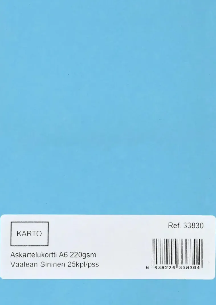 Karto Askartelutarvikkeet<Askartelukortti A6 220 Gsm Vaalean Sininen 25 Kpl/Pss