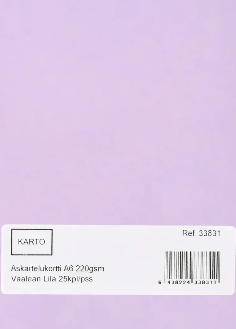 Karto Askartelutarvikkeet<Askartelukortti A6 220 Gsm Vaalean Lila 25 Kpl/Pss