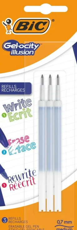 BiC Toimistotarvikkeet>Gel-Ocity Illusion Pyyhittava Gelikyna Sininen Tayttosailio 3Kpl