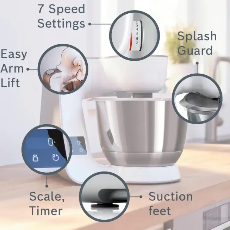 Bosch Ruoanvalmistuskoneet<Yleiskone Integroidulla Vaa'Alla 1000 W Mum5 Valkoinen