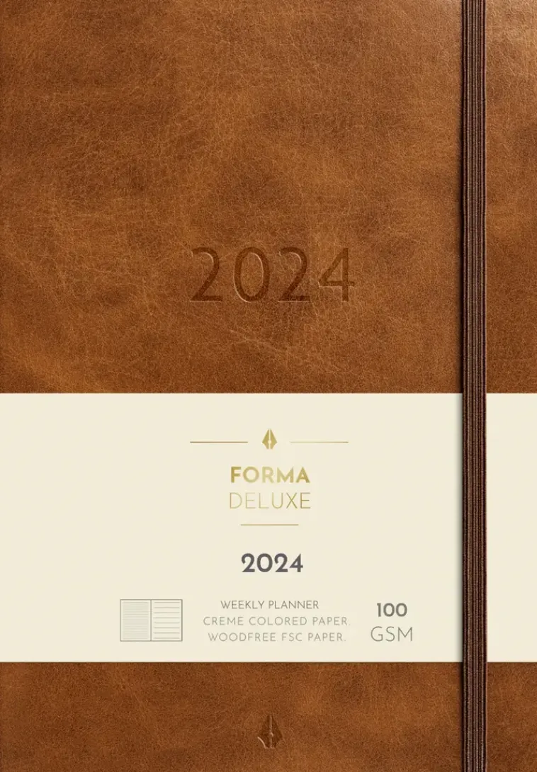 Burde Kalenterit>Kalenteri 2024 Business Forma Deluxe Ruskea