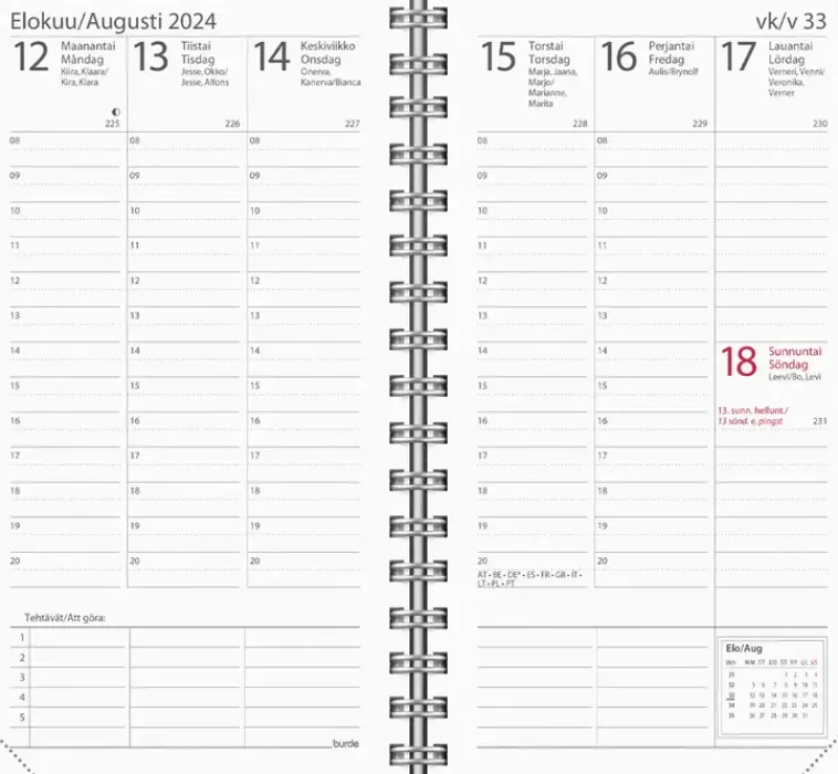 Burde Kalenterit>Kalenteri 2024 Interplano Eco (Kaksikielinen)