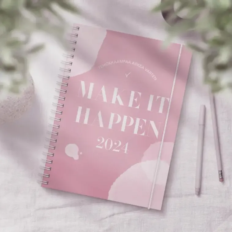 Burde Kalenterit>Kalenteri 2024 Make It Happen Roosa