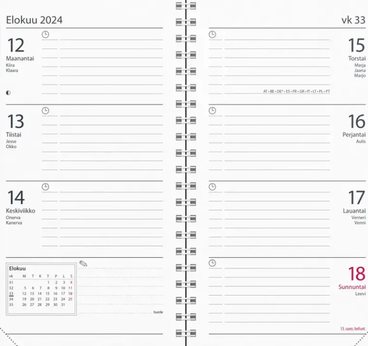 Burde Kalenterit>Kalenteri 2024 Master Musta Muovikansi