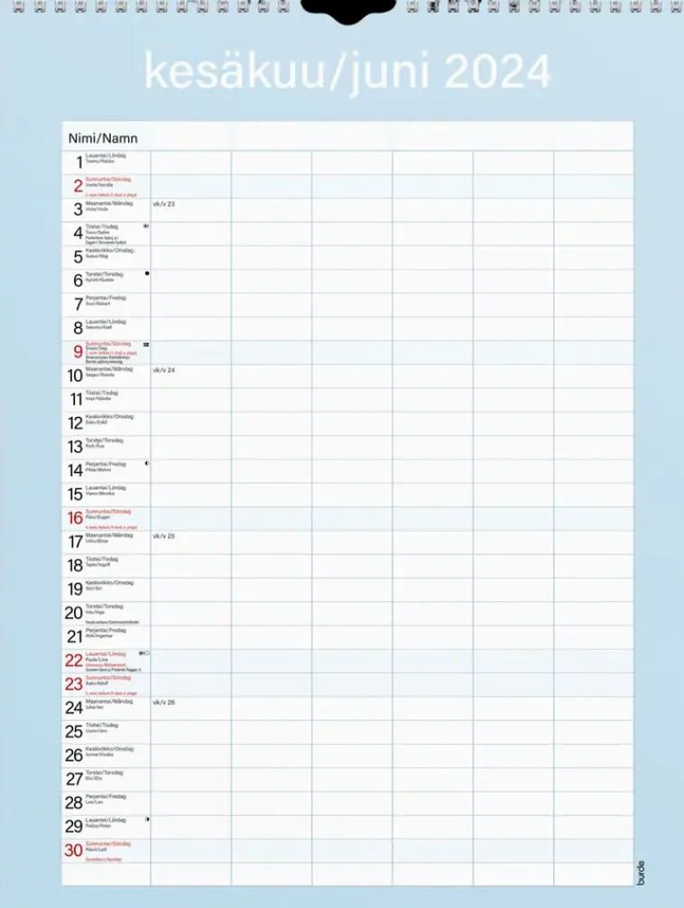Burde Kalenterit>Perhekalenteri 2024 Perhekalenteri Kateva