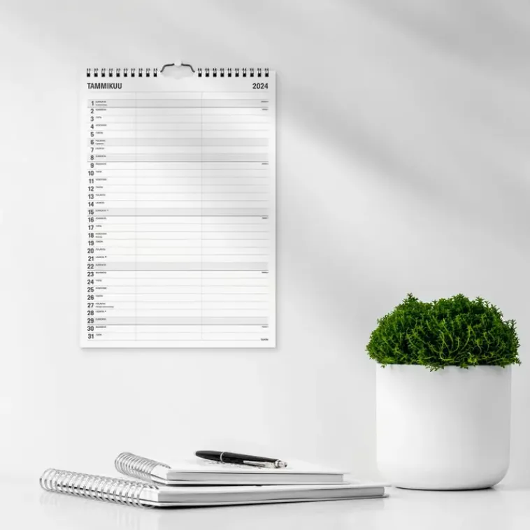 Burde Kalenterit>Seinakalenteri 2024 Black And White 2 Saraketta