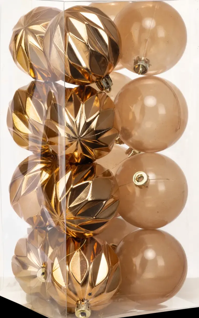 Carrefour Sesonkijuhlatarvikkeet>Joulupallo 6 Cm 16 Kpl, Pronssi-Kulta