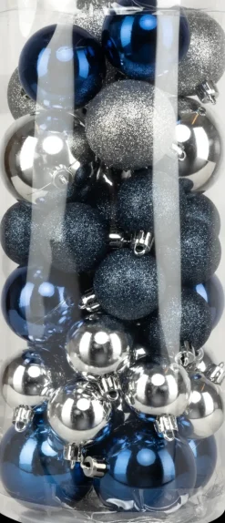 Carrefour Sesonkijuhlatarvikkeet>Joulupallo Lierio 40 Kpl, Sini-Hopea