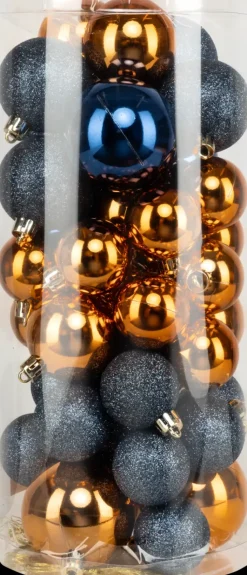 Carrefour Sesonkijuhlatarvikkeet>Joulupallo Lierio 40 Kpl, Kupari-Sininen