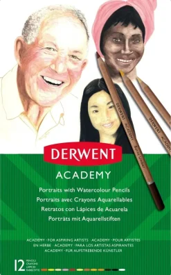 Derwent Askartelutarvikkeet>Academy Akvarellikynat 12 Varia Skintones