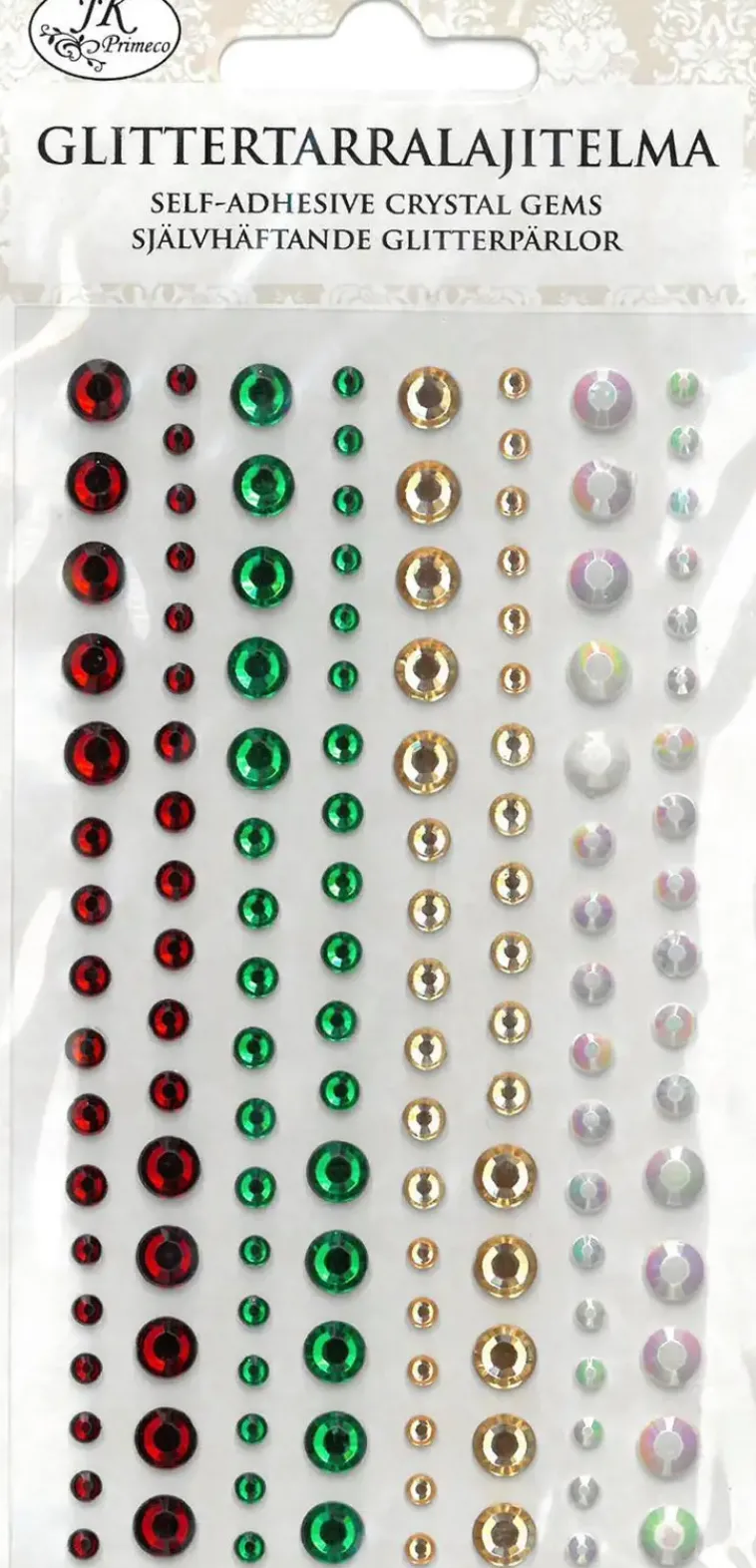 J.K. Primeco Askartelutarvikkeet>Glittertarralajitelma Punavihrea