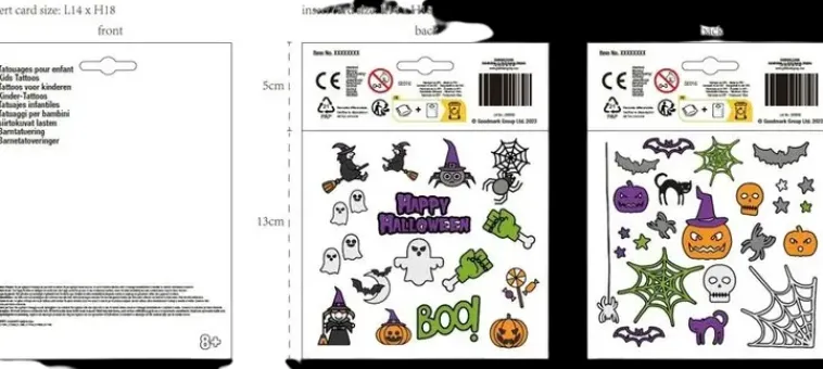 Ei merkkiä Sesonkijuhlatarvikkeet>Halloween Kasvotarrat Iloiset, Lajitelma