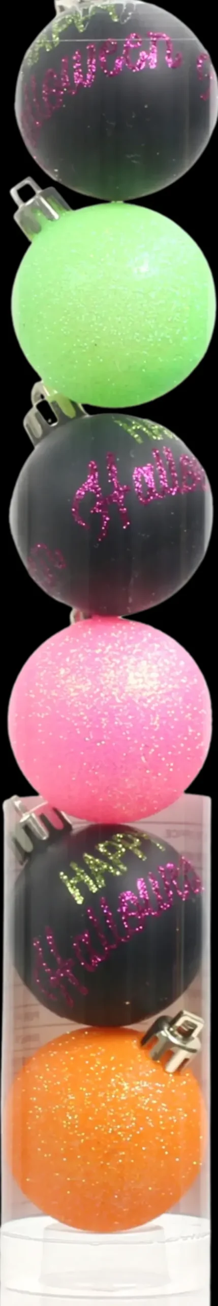 NNX Sesonkijuhlatarvikkeet>Halloween-Koristepallo Kimalle 45 Mm 6 St