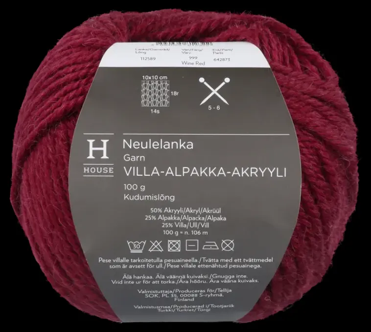 House Käsityötarvikkeet>Neulelanka Villa-Alpakka-Akryyli 112589 100 G