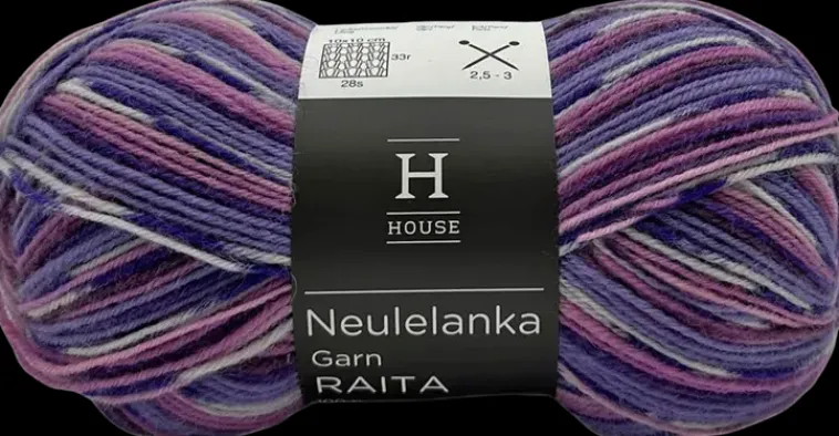 House Käsityötarvikkeet>Sukkalanka Raita-Kuvio 100 G