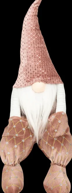 NNX Sesonkijuhlatarvikkeet>Istuva Tonttu Lokapoksy 57 Cm, Pinkki