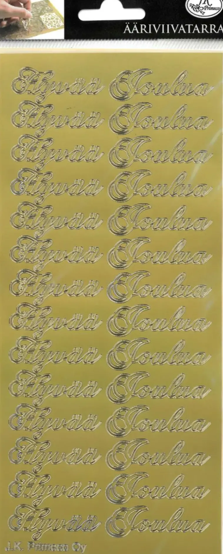 J.K. Primeco Askartelutarvikkeet<Aariviivatarra Joulu