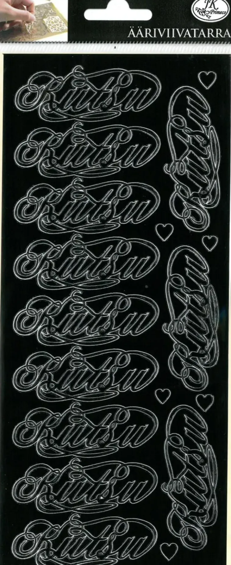 J.K. Primeco Askartelutarvikkeet>Aariviivatarra Kutsu Musta