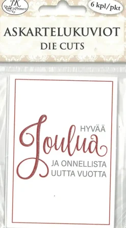 J.K. Primeco Askartelutarvikkeet<Askartelukuvio Jouluteksti Punainen 6 Kpl