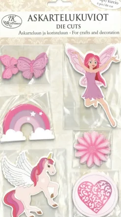 J.K. Primeco Askartelutarvikkeet>Askartelukuviot Liila/Pinkki 6Kpl/Kuvio