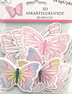 J.K. Primeco Askartelutarvikkeet<3D Askartelukuviot Perhonen 24Kpl/Pkt