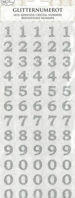 J.K. Primeco Askartelutarvikkeet<Glitternumerotarra Hopea