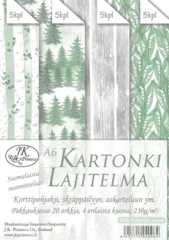 J.K. Primeco Askartelutarvikkeet>Kartonkilajitelma A6 Pohjolan Metsa 20Ark