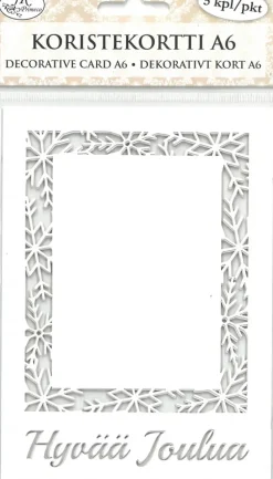 J.K. Primeco Askartelutarvikkeet<Koristekortti A6 Lumihiutalereuna Ja Teksti 5 Kpl