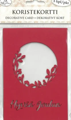 J.K. Primeco Askartelutarvikkeet<Koristekortti Koynnos Ja Teksti Punainen 5 Kpl