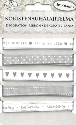 J.K. Primeco Askartelutarvikkeet>Koristenauhalajitelma Harmaa
