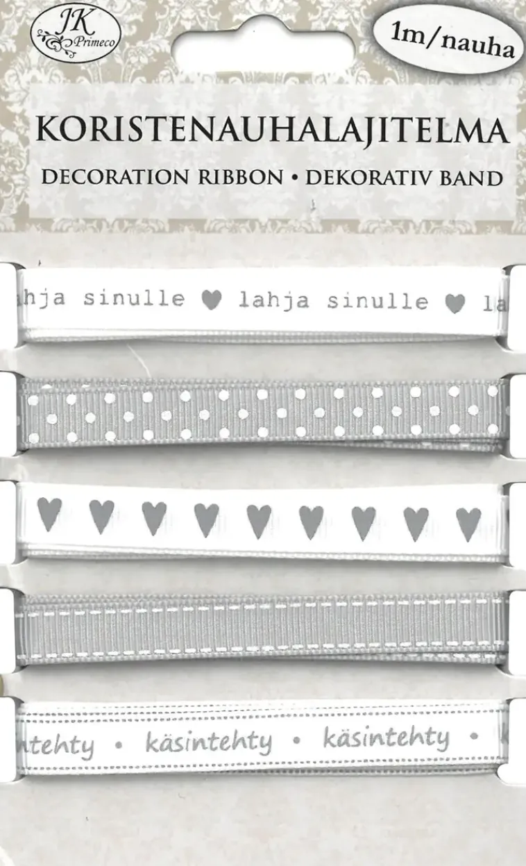 J.K. Primeco Askartelutarvikkeet>Koristenauhalajitelma Harmaa