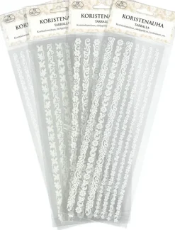 J.K. Primeco Askartelutarvikkeet>Koristenauhatarra Valkoinen