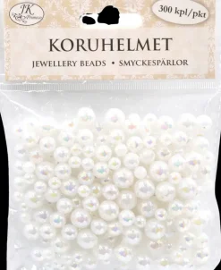 J.K. Primeco Askartelutarvikkeet<Koruhelmet Valkoinen Lajitelma 300 Kpl