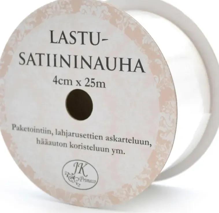 J.K. Primeco Askartelutarvikkeet<Lastusatiininauha Valkoinen 4Cm X 25M