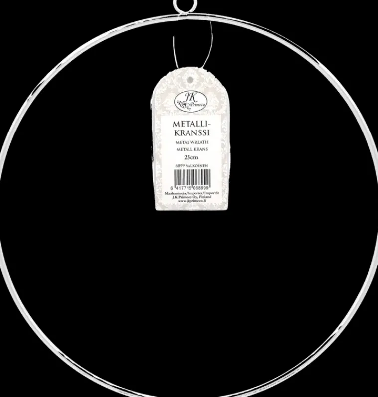 J.K. Primeco Askartelutarvikkeet<Metallikranssi 25 Cm Pyorea Valkoinen