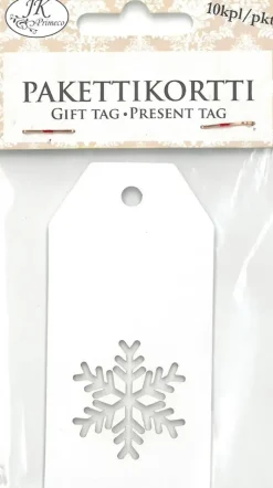 J.K. Primeco Askartelutarvikkeet<Pakettikortti Lumihiutale 10 Kpl