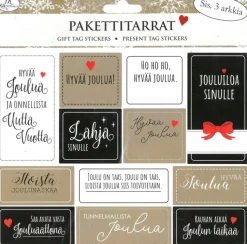 J.K. Primeco Askartelutarvikkeet<Pakettitarra Joulutoivotukset Musta-Natur 3 Ark