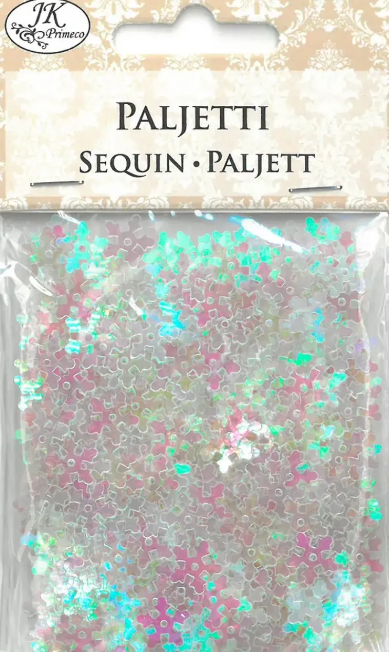 J.K. Primeco Askartelutarvikkeet>Paljetti Lumihiutale