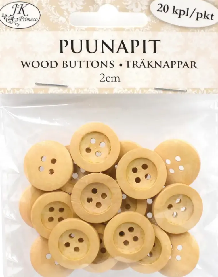 J.K. Primeco Askartelutarvikkeet<Puunapit 2Cm Natur 20Kpl