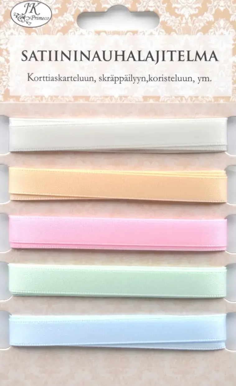 J.K. Primeco Askartelutarvikkeet<Satiininauhalajitelma Pastelli