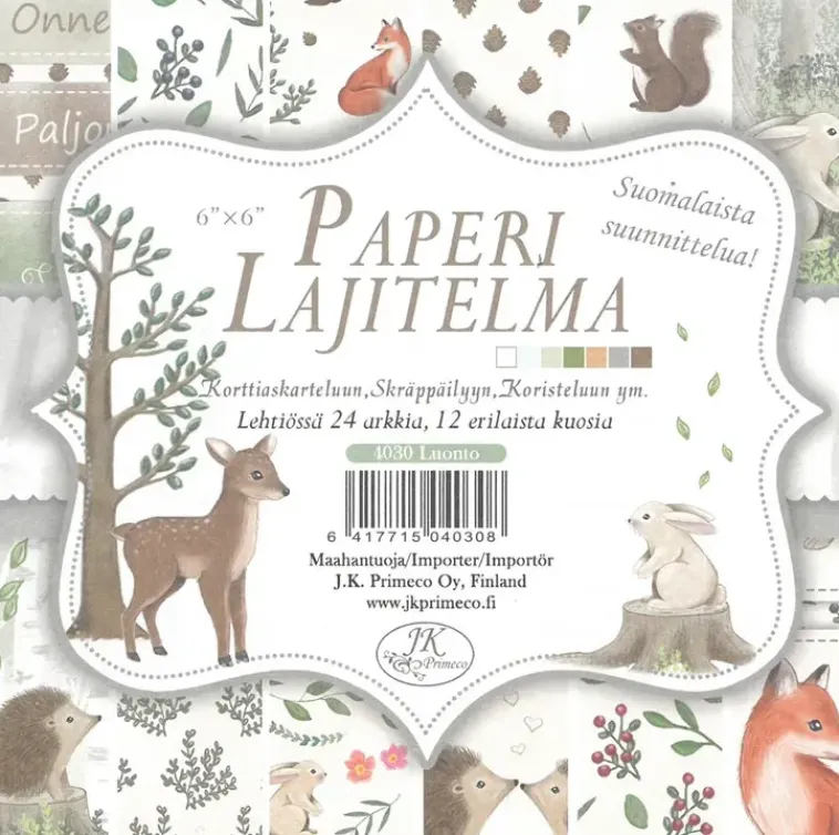 J.K. Primeco Askartelutarvikkeet<Skrappayslehtio Glitter Lemmikit 6"X6" 24Arkkia