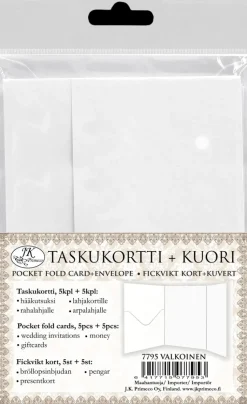 J.K. Primeco Askartelutarvikkeet<Taskukortti+Kuori Valkoinen 5Kpl+5Kpl