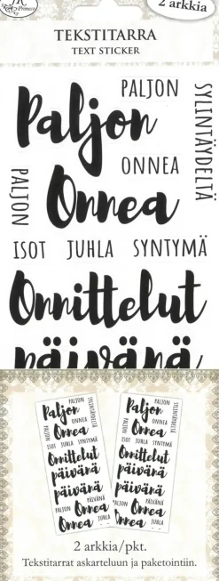 J.K. Primeco Askartelutarvikkeet<Tekstitarra Pitka Onnittelut 2Ark