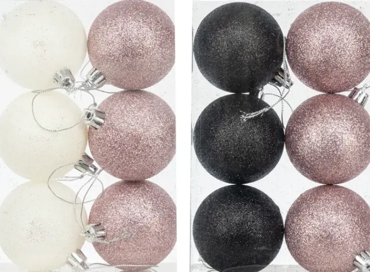 NNX Sesonkijuhlatarvikkeet>Joulupallo 6 Cm Glitter 6 Kpl